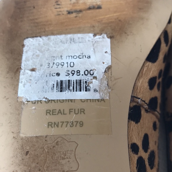 Ann Taylor Cheetah Calf Hair Round Flat Heels, SZ 6M - Picture 6 of 11